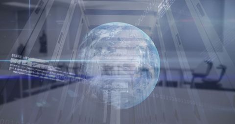 Digital Stock Market Data and Technology with Earth in Futuristic Server Room - Download Free Stock Images Pikwizard.com