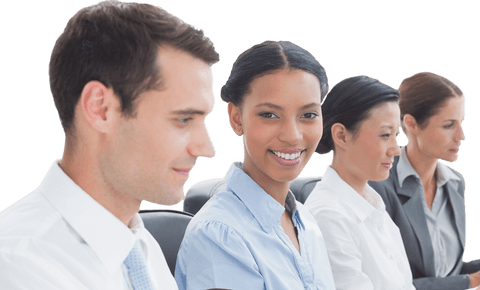 Smiling Businesswoman with Diverse Colleagues in Collaborative Meeting, Transparent Background - Download Free Stock Videos Pikwizard.com