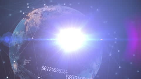 Futuristic Global Data Network Visualization