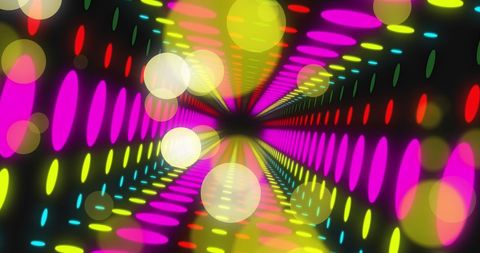 Colorful Neon Spots Creating Futuristic Digital Tunnel - Download Free Stock Images Pikwizard.com