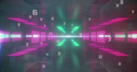 Futuristic Digital Interface with Neon Data Processing Elements - Download Free Stock Images Pikwizard.com