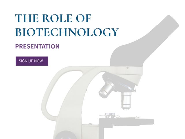 Microscope Silhouette Promoting Biotechnology Presentation - Download Free Stock Templates Pikwizard.com