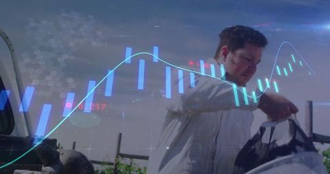 Field technician using technology for precision engineering outdoors