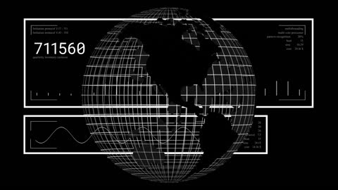 Digital Globe with Overlay of Data Interface