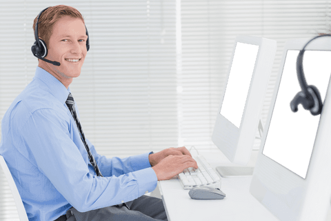 Transparent Background Businessman Typing at Computer Desk - Download Free Stock Videos Pikwizard.com