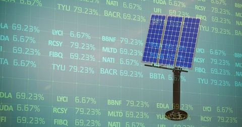 Freestanding Solar Panel in Financial Digital Space