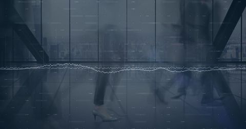 Dynamic business foot traffic in modern urban office for statistical use