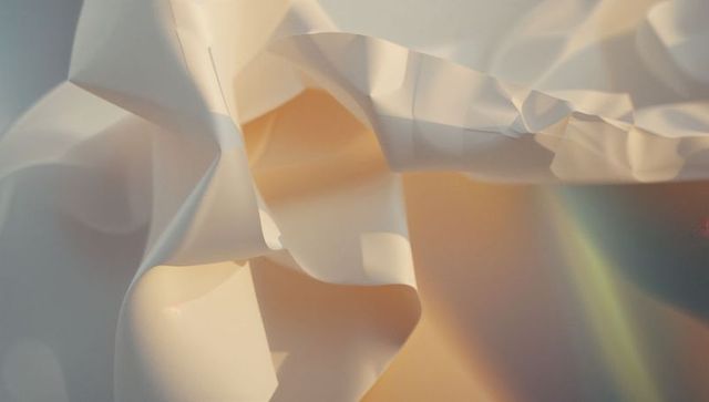 Fluid translucent folds in abstract artistic composition