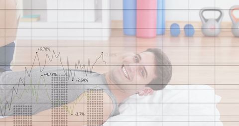 Digital composite of fitness and progress growth charts