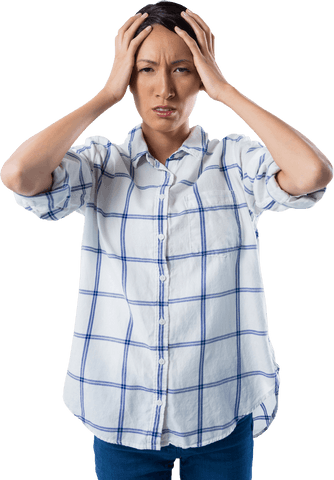 transparent background worried woman holding head - Download Free Stock Videos Pikwizard.com