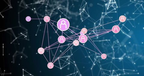 Futuristic social network connectivity with glowing nodes