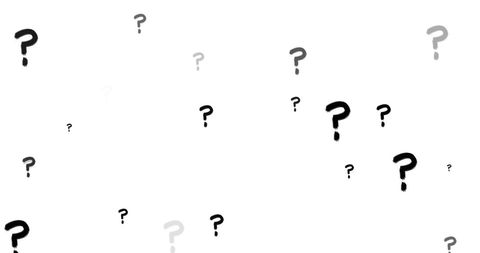 Floating question marks on blank background