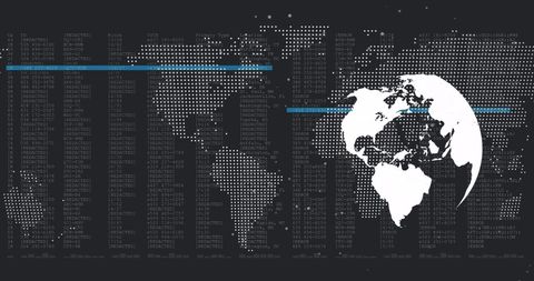 Abstract Digital World Map with Data Streams - Download Free Stock Images Pikwizard.com