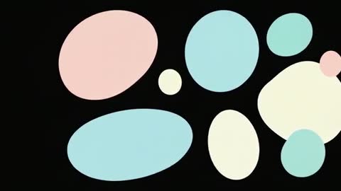 Pastel Ovals Creating Dynamic Shifts on Black Background
