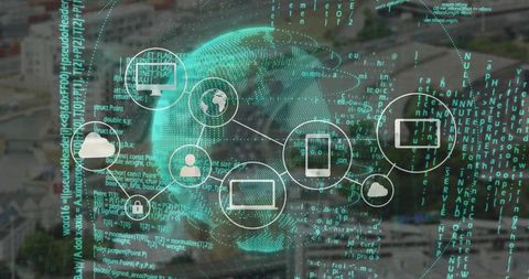 Cybersecurity and Global Network Connectivity Concept