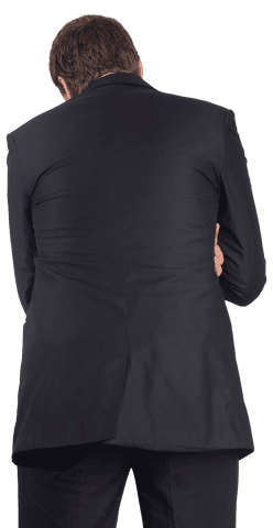 Backview of Businessman in Suit on Transparent Background