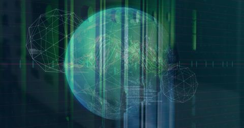 Digital Network Earth Connecting Global Data Centers - Download Free Stock Images Pikwizard.com
