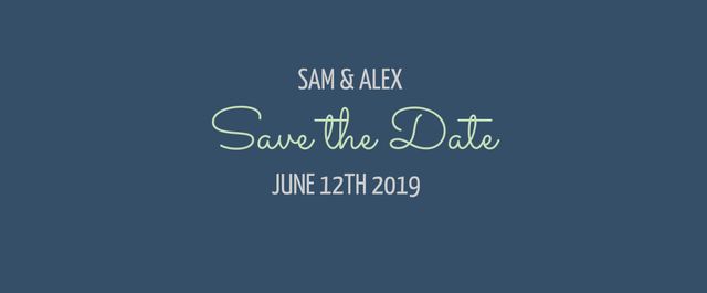 Elegant Blue Save the Date Template for Wedding Announcements - Download Free Stock Templates Pikwizard.com