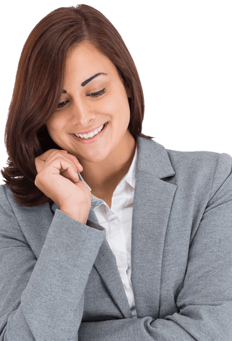 Happy Businesswoman Smiling on Transparent Background Suit Professional