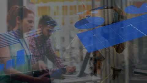 Virtual Reality in Modern Office Analytics Infographic Overlay