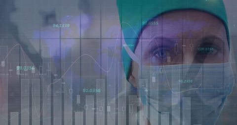 Senior Surgeon in Medical Tech Setting with Data Overlay