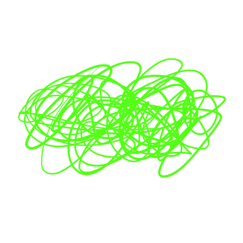 Abstract neon green scribble on transparent background for modern design