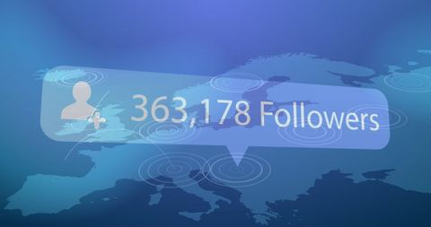 Holographic Social Media Follower Growth Over Europe - Download Free Stock Images Pikwizard.com