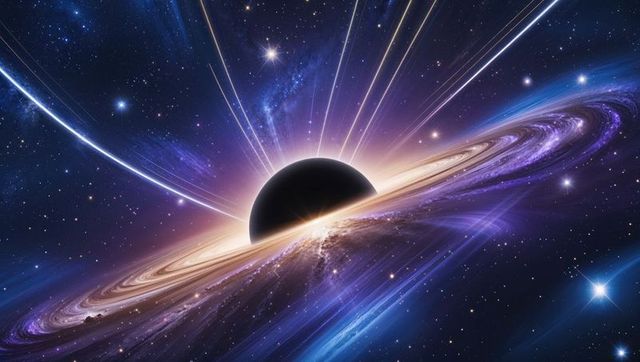 Spectacular black hole with luminous accretion disk in deep space