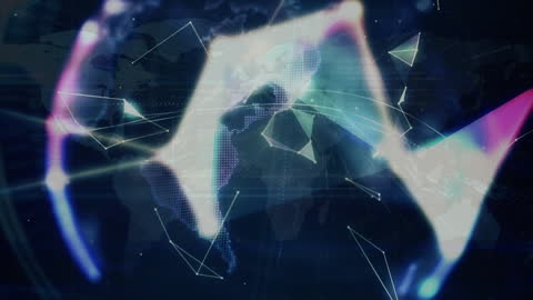 Abstract Digital Global Network with Dynamic Connections