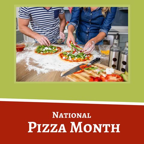 couple making pizza to celebrate national pizza month - Download Free Stock Templates Pikwizard.com