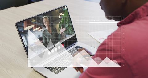 Virtual Business Networking with Financial Data Analytics - Download Free Stock Images Pikwizard.com