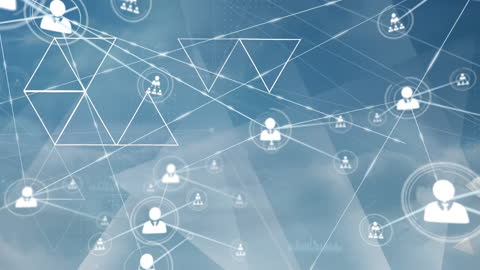 Abstract Networking Connections Over Cloudy Sky Background