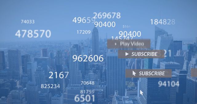 Digital Analytics Overlay on Cityscape Background - Download Free Stock Images Pikwizard.com