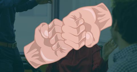 Conceptual image of conflict in digital world