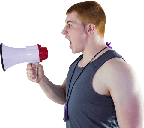 transparent motivational coach using megaphone for encouragement - Download Free Stock Videos Pikwizard.com