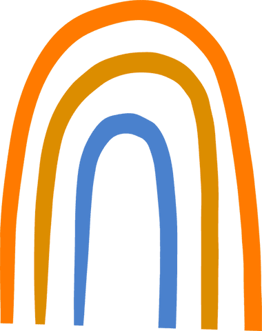 Transparent Abstract Rainbow Arches in Flat Design