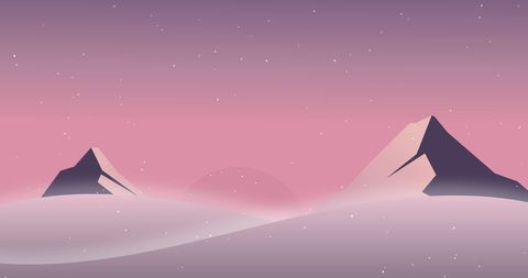 Winter Wonderland with Snowflakes and Mountain Backdrop