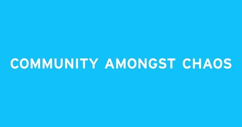 Community Amidst Chaos Coronavirus Message on Blue Background - Download Free Stock Images Pikwizard.com