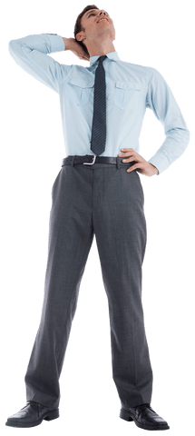 Transparent Businessman Looking Up Thoughtfully in Formal Attire