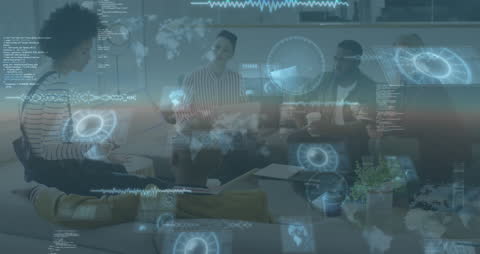 Innovative Team Discussing Data Analytics in Modern Office