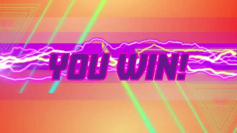 Bright Retro 'You Win' Graphic Animation