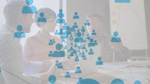 Global Business Network Concept with Professionals Collaborating