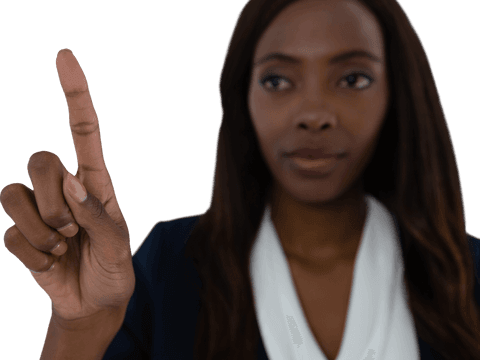 Transparent Businesswoman Touching Virtual Interface Isolated - Download Free Stock Videos Pikwizard.com