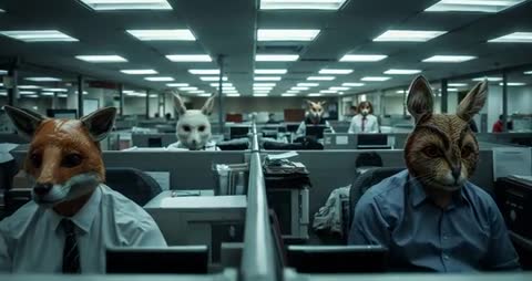 Dollying Through Dystopian Office: Exploring Anonymity