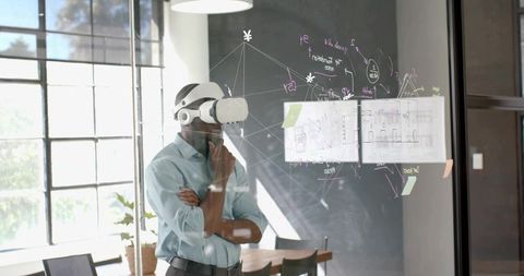 Professional Utilizing VR Technology in Modern Workspace