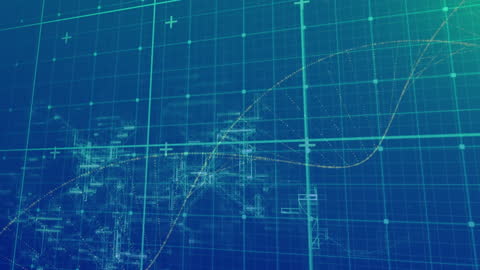 Futuristic Digital Interface with Data and Network Visualization