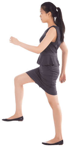 serious asian businesswoman marching on transparent background - Download Free Stock Videos Pikwizard.com
