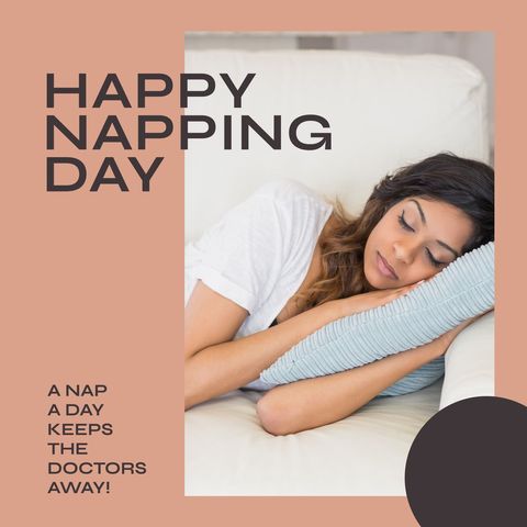 Celebrating Happy Napping Day with Relaxed Woman - Download Free Stock Templates Pikwizard.com
