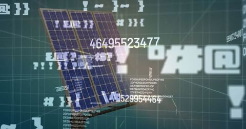 Digital Financial Data Overlay on Solar Panels