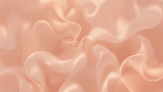 Peach Satin Waves with Glossy Ribbon Folds, Soft Highlights and Elegant Fluidity